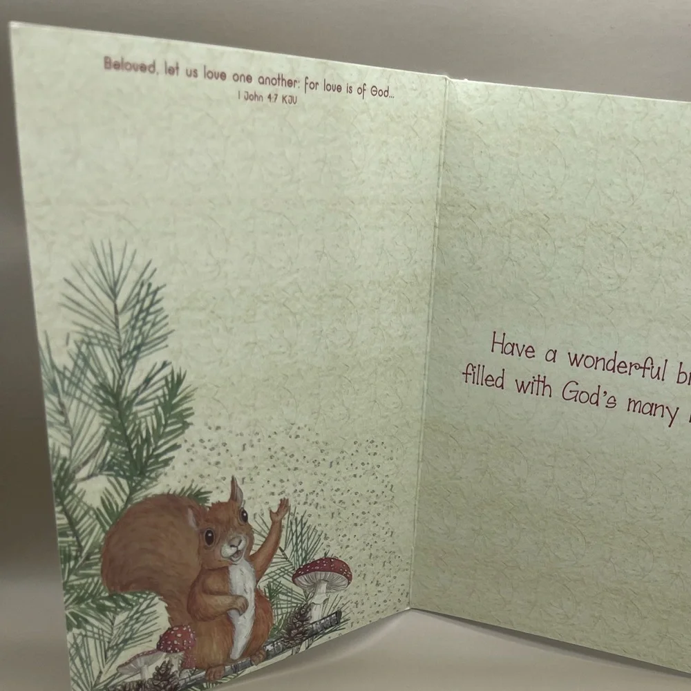 Squirrel Mushroom Birthday Greeting Card, New, For Bundles Only 🍄🐿️